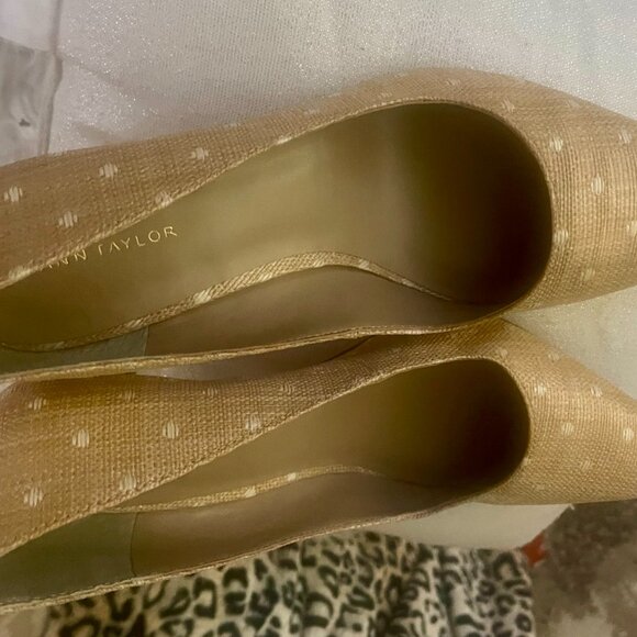 ANN TAYLOR NEW IN BOX-Mila Polka Dot Straw Size 8 - Picture 4 of 7